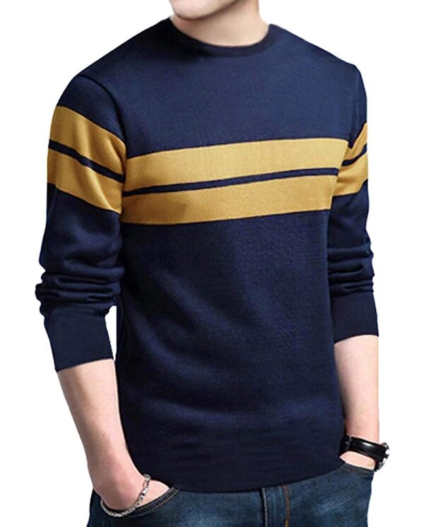 EYEBOGLER Round Neck Full Sleeve Striped