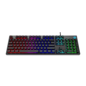 HP K500F Backlit Membrane Wired Gaming Keyboard with Mixed Color Lighting